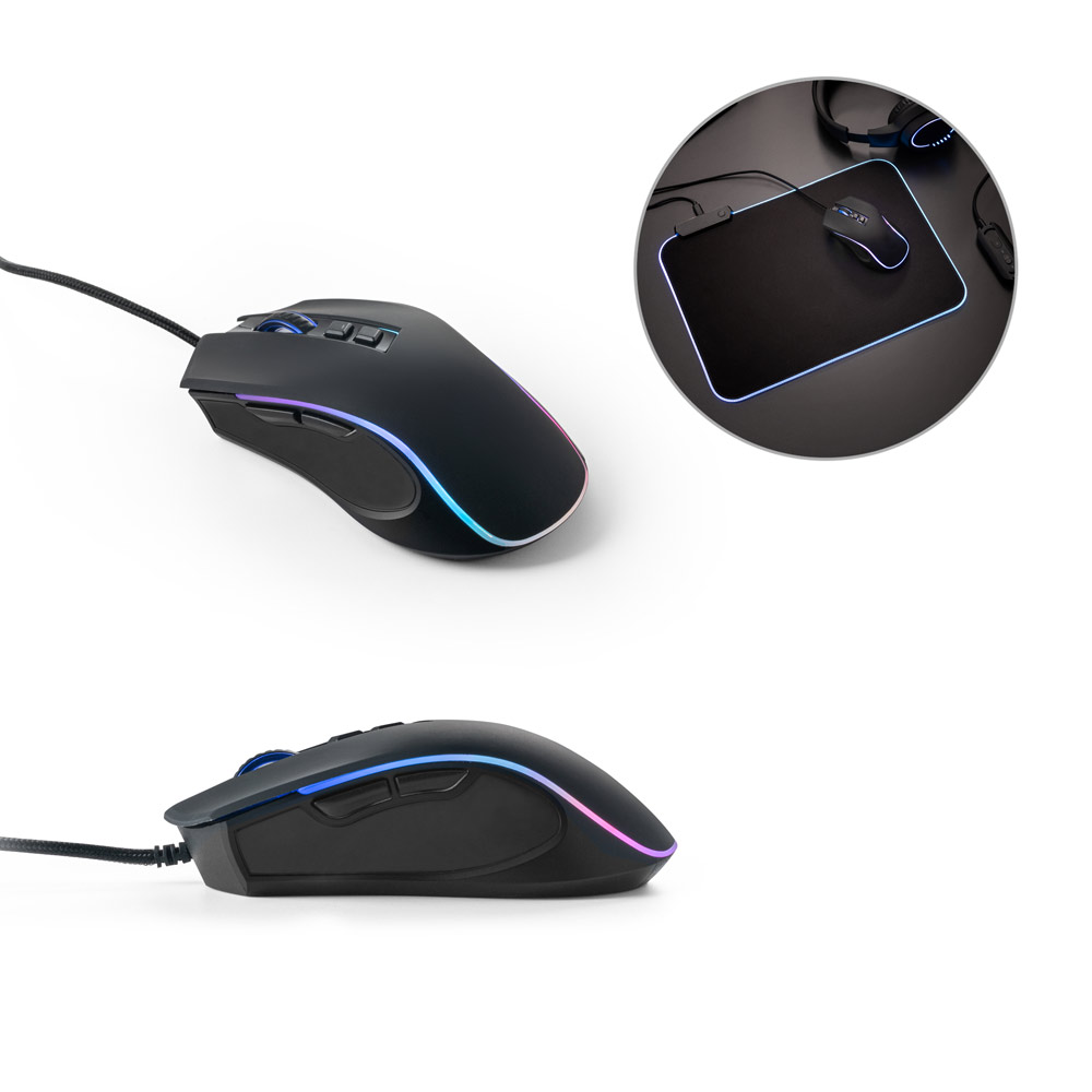 HORNE MOUSE RGB. Mouse para jogos em ABS com acabamento em borracha