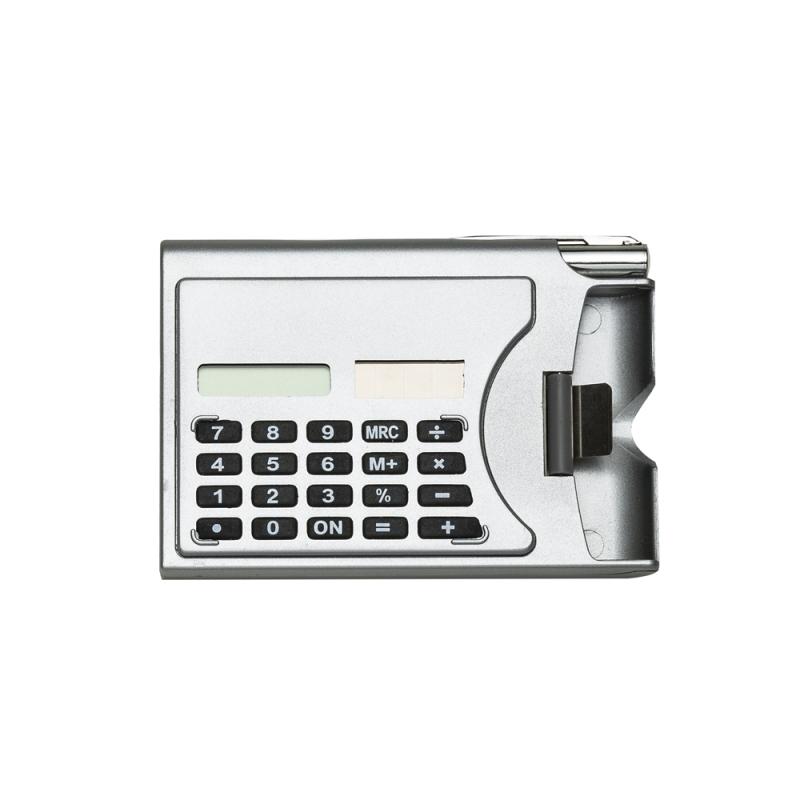 Calculadora plástica de 8 dígitos com porta cartão lateral