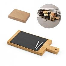 Quadro com ardósia em bambu e 2 gizes inclusos