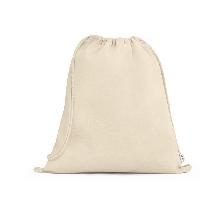 Sacola tipo mochila em 100% algodão reciclado (180 g/m²)