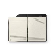 Caderno A5 de capa dura em tecido poliéster 100% reciclado (100% rPET) com folhas pautadas