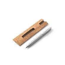 Esferográfica com corpo em aço inox 53% reciclado com clipe e mecanismo twist